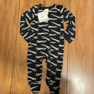 Kate Quinn Zipper Footie Black Jumping Fox Super Soft Modal NWT NIB 0-3M